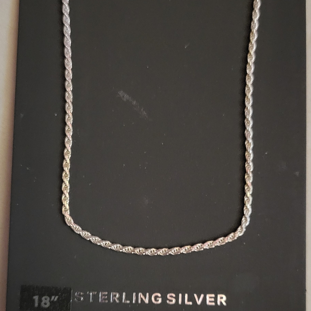 Sterling Silver Rope Chain Necklace